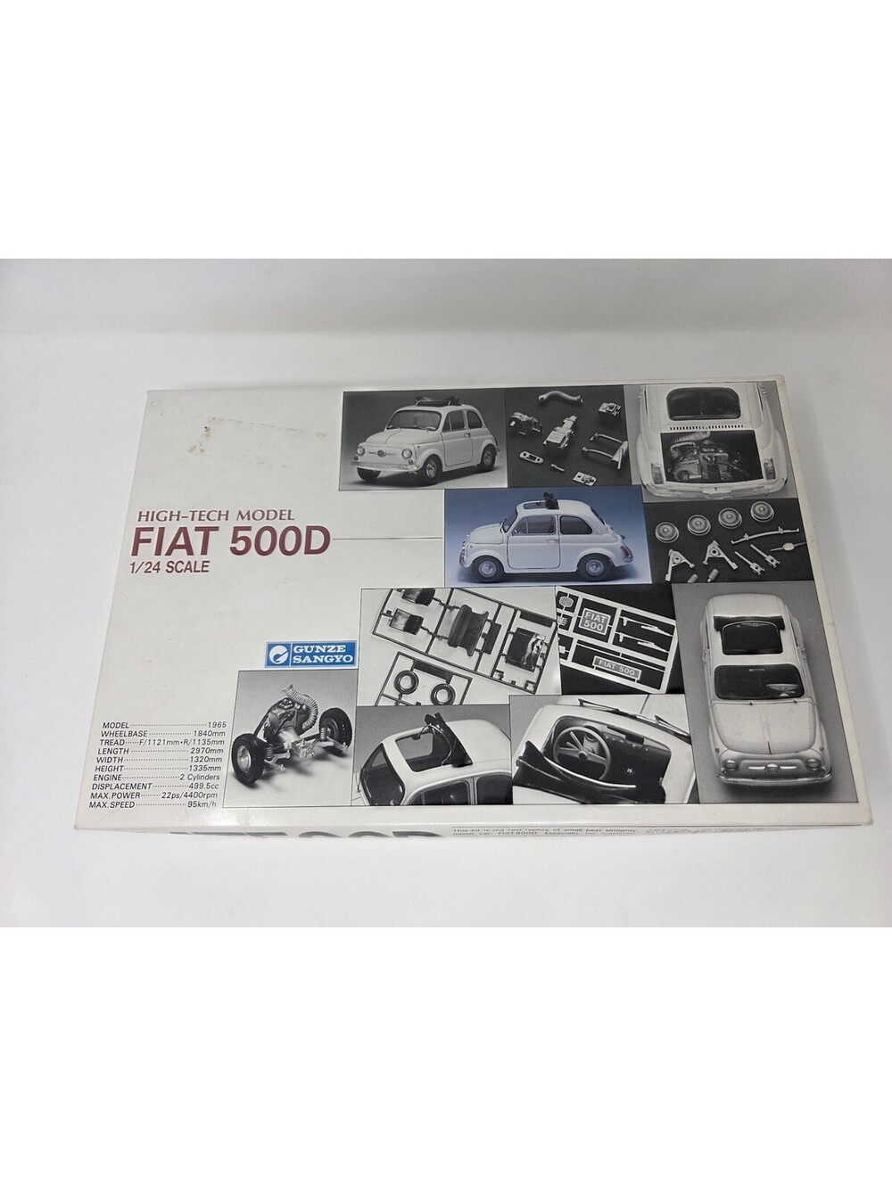 Gunze Sangyo Fiat 500D High Tech 1/24 Scale Model Kit With Instructions